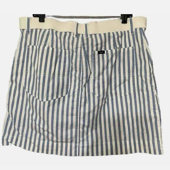 Lee Skort Skirt Women’s Size 12 Striped Blue White Mesh Shorts Elastic Waist - Picture 5 of 5